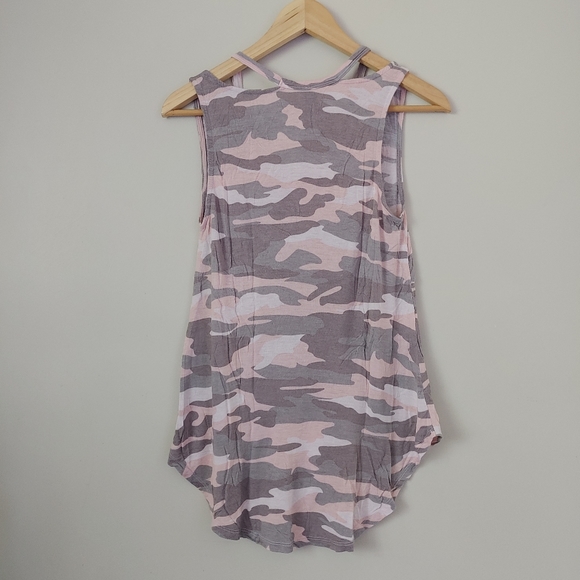 Jo & Co. Camo Tank Top Pink Grey Size Medium - Picture 2 of 11